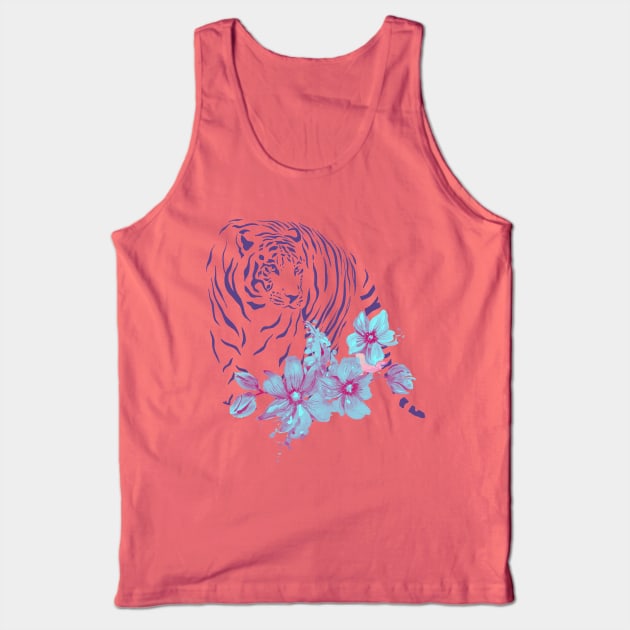 floral tiger Tank Top by MGuyerArt